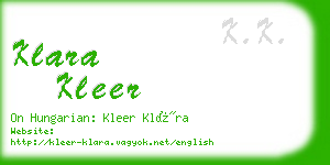 klara kleer business card